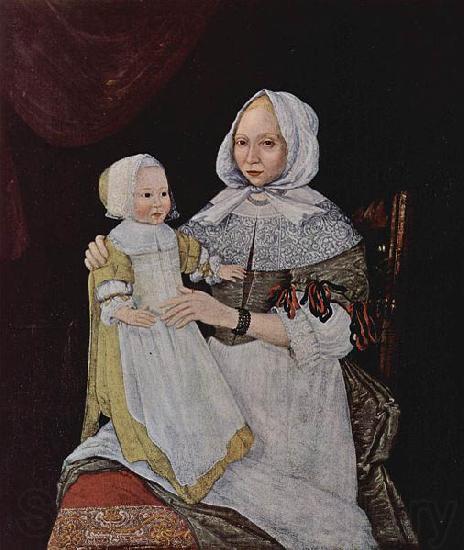 unknow artist Portrat der Mrs. Elisabeth Freake und ihrer Tochter Mary Norge oil painting art